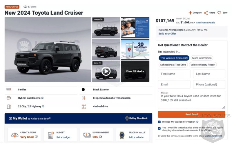 Toyota Dealer Tags $30,000 Markup On 2024 Land Cruiser Taking It To Over $107,000